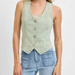 Trendsi - Risen Full Size V Neck Button Down Vest Plus Size