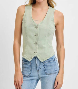Trendsi - Risen Full Size V Neck Button Down Vest Plus Size
