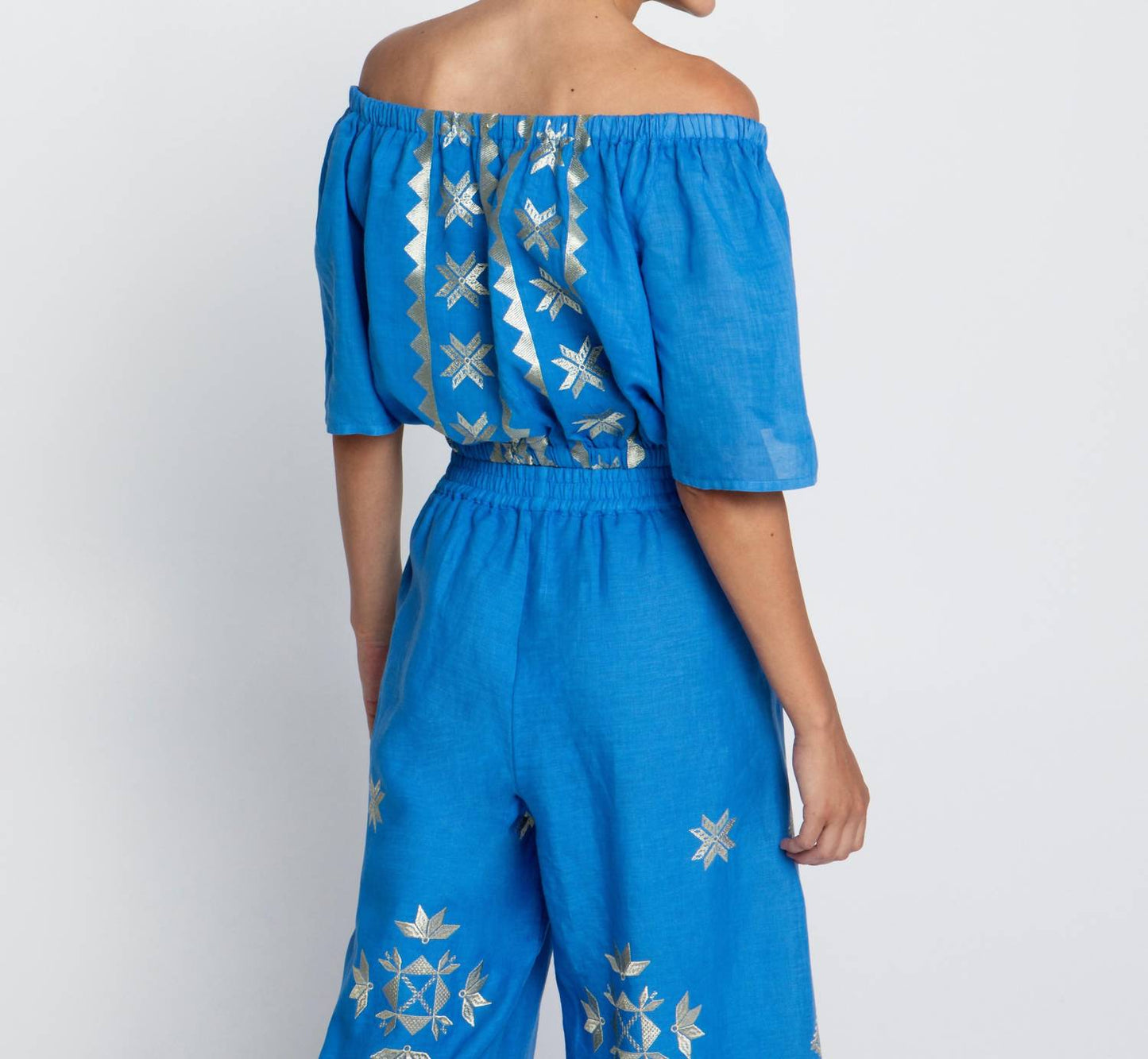 Greek Archaic Kori - Lefkada Off Shoulder Crop Top