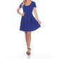 White Mark - Meghan Short Sleeve Fit & Flare Dress