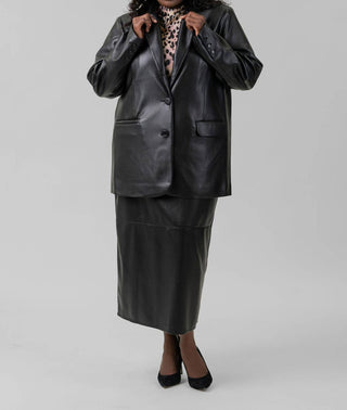 Good American - Better Than Leather Long Sleeve Blazer - Plus