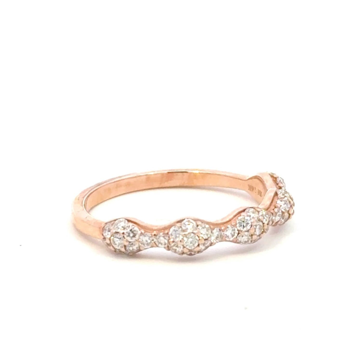 Aamiaa - 0.51 Carat Natural Diamond Scalloped Pavé Band