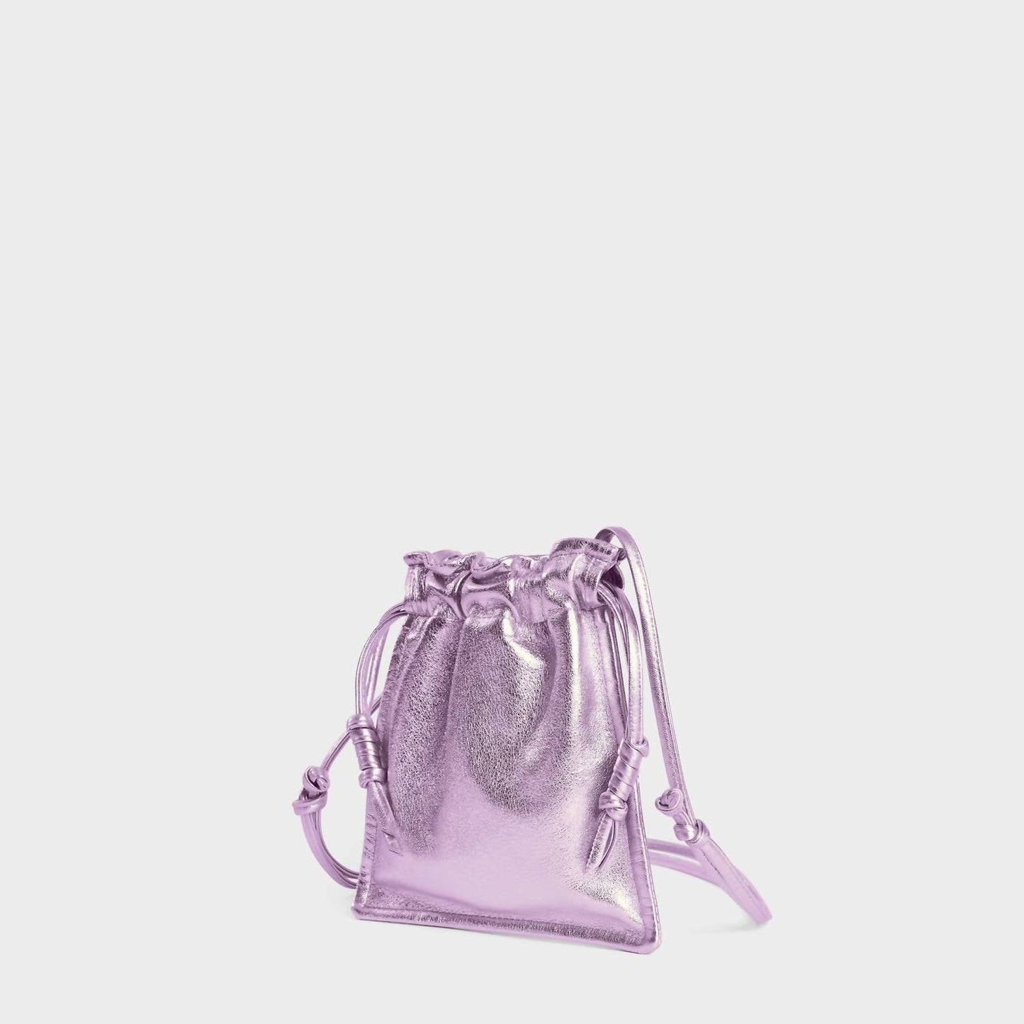 Lemiz - Women's Mini Bowie Drawstring Leather Bag