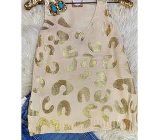 Amoli - Women's Leopard Knit Tank Top