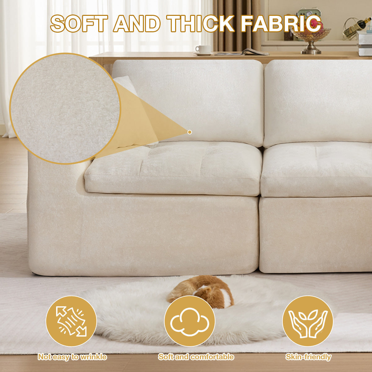 110'' Cloud Sectional Couch for Living Room