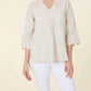Dolce Cabo - Linen 3/4 Sleeve Top