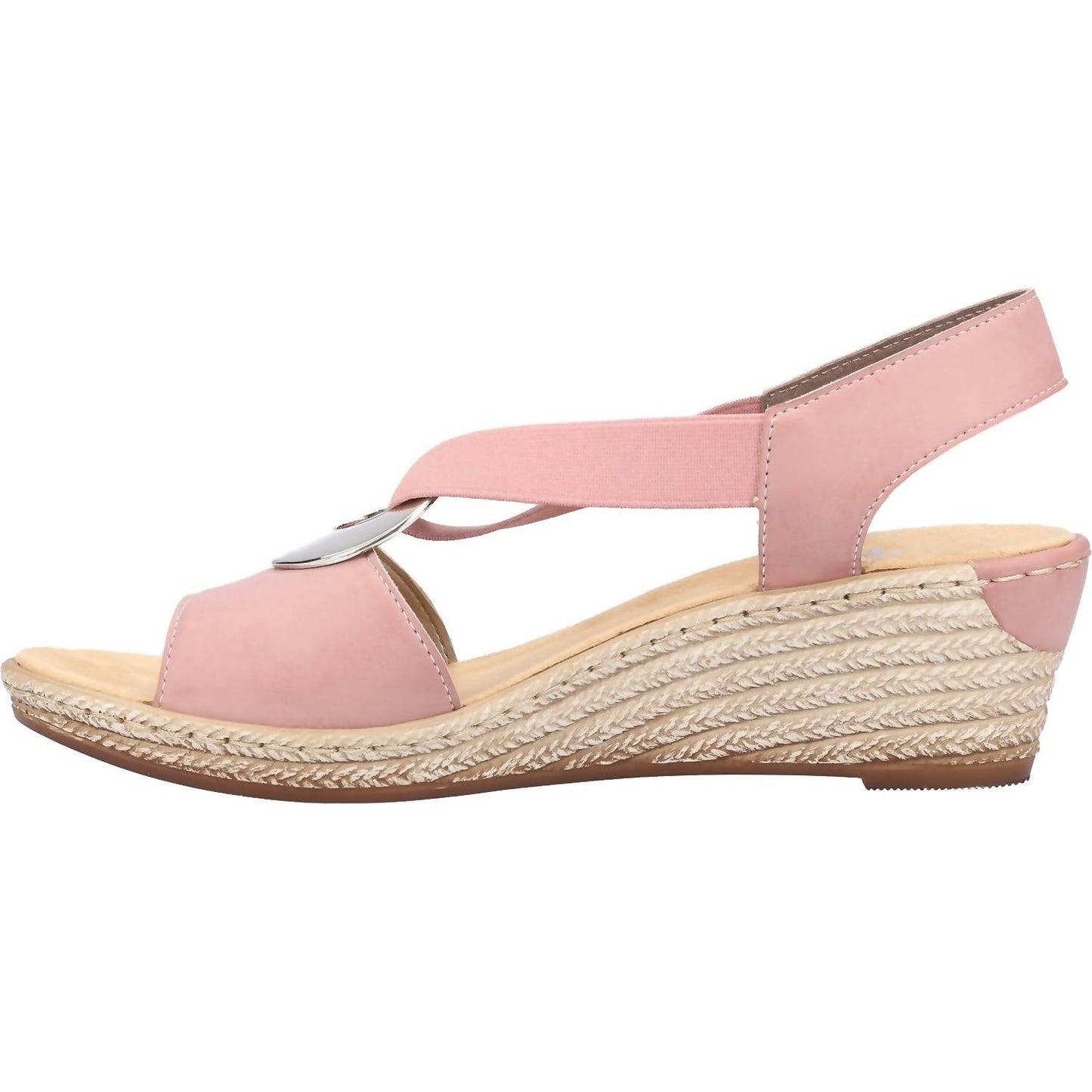 Rieker - Women's Fanni H6 Faux Leather Wedge Sandal