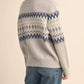 &Merci - Cozy Fair Isle Zip-Up Cardigan