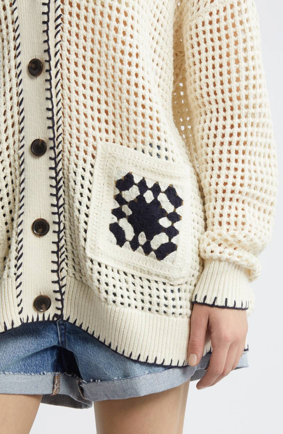 Frame - Crochet Open Stitch Cardigan
