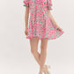 Entro - Floral Mini Dress with detail on sleeve and yoke