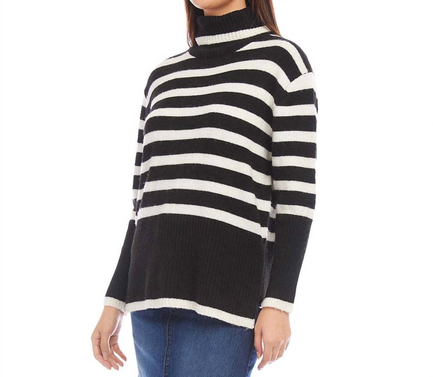 Karen Kane - Stripe Turtleneck Sweater