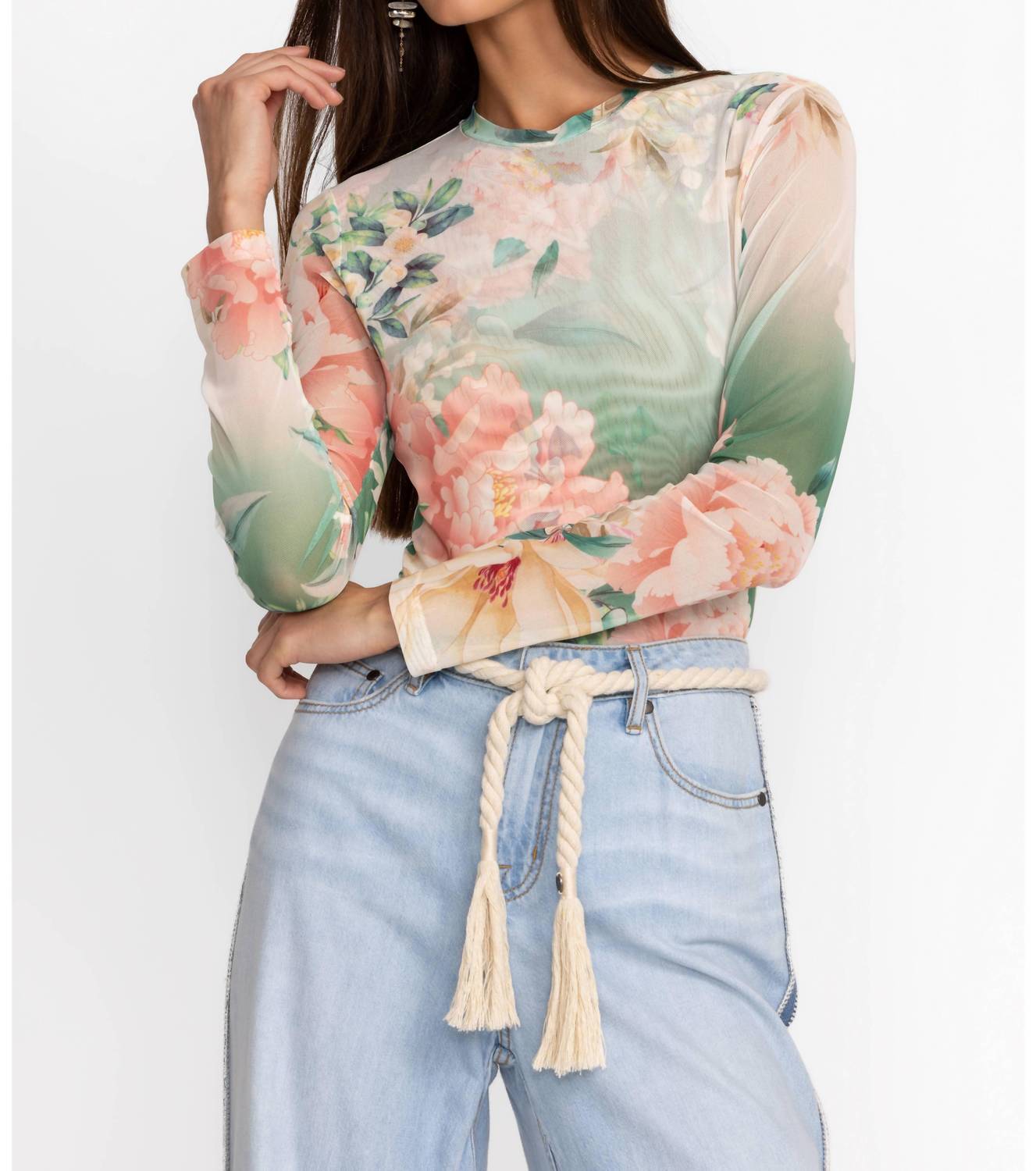 Johnny Was - RUKSANA NATALIE LONG SLEEVE MESH TEE