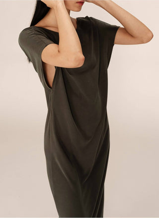 Grace & Mila - V-neck At The Back Peace Maxi Dress