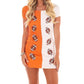 Peach Love - Football Sequin Colorblock Mini Dress