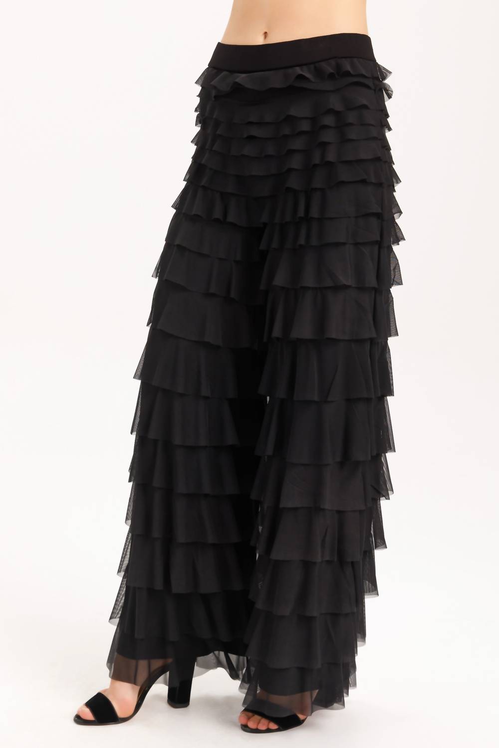 Isle By Melis Kozan - Mesh Ruffled Bowery Pants