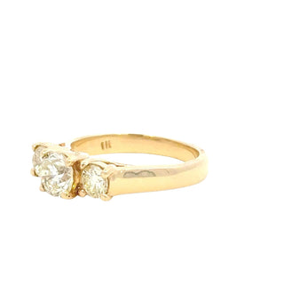 Aamiaa - 1.66 Carat Natural Diamond Three-stone Ring - Size 6.5