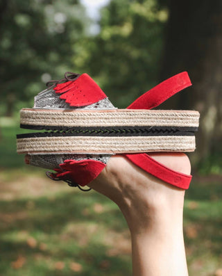 Numa By Spanians - Women's Fringes Wedge Sandal Narrow