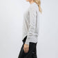 Autumn Cashmere - Cashmere Fringe Crew Sweater With Side Slits