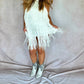 Fore - Fringe Low Back Halter Dress