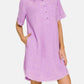 Trendsi - Zenana Washed Linen Raw Hem Dress with Pockets