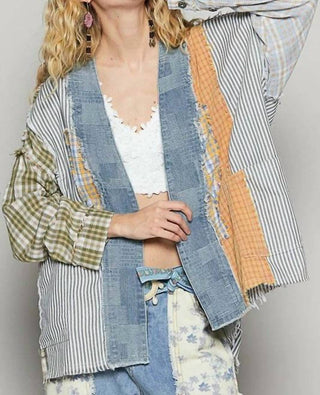 Pol - Plaid Inspiration Open Cardigan