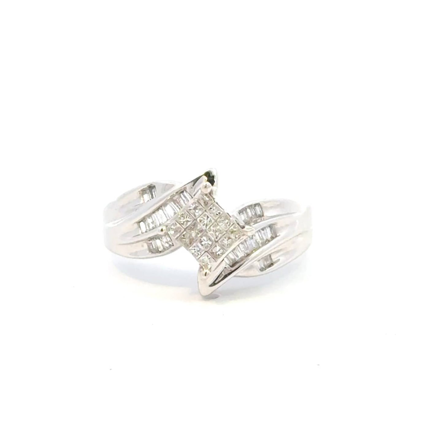 Aamiaa - 0.50 Carat Natural Diamond Princess And Baguette Cut Cluster Ring