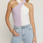 Entro - Colorblock Halter Neck Bodysuit