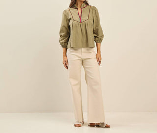 Able - Sloane Embroidered Collar Blouse