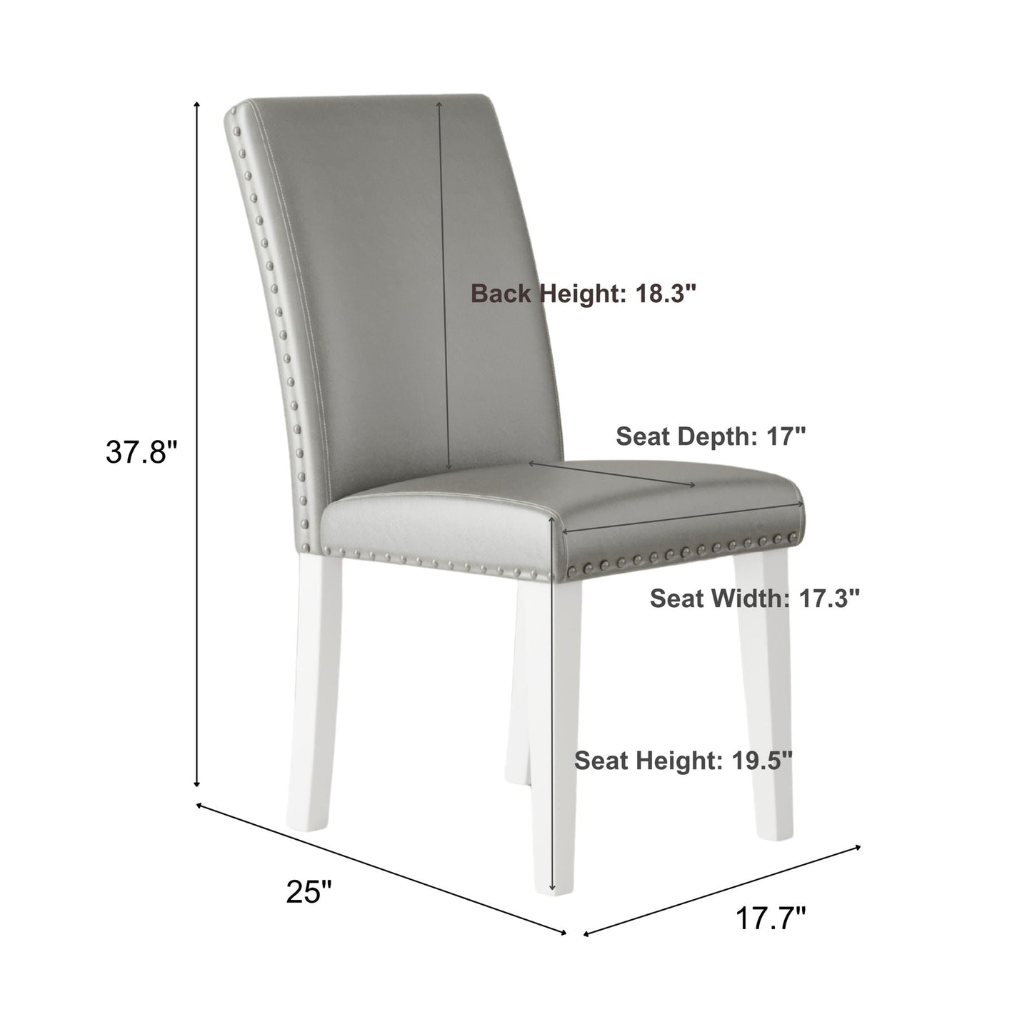 Upholstered Dining Chair With High Back Design (Set of 2)