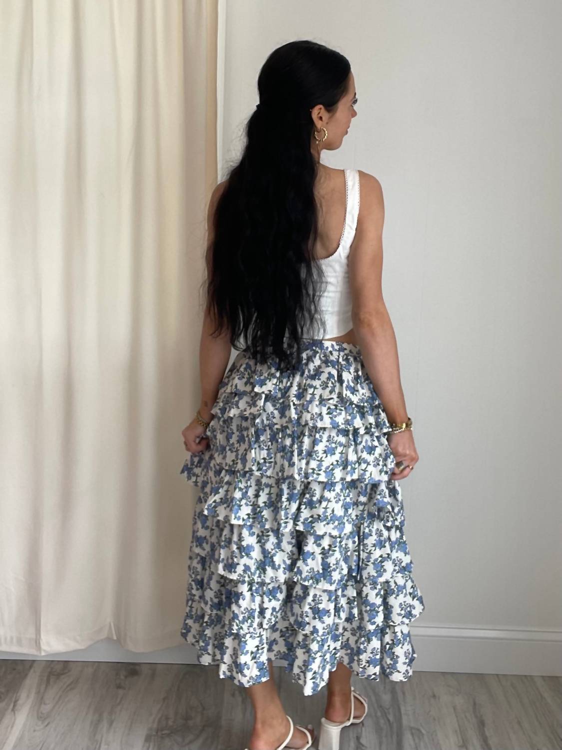 Aureum - Kendall Tiered Ruffle Midi Skirt