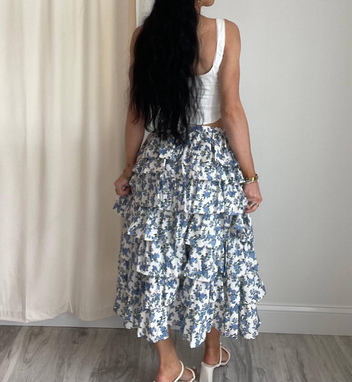 Aureum - Kendall Tiered Ruffle Midi Skirt