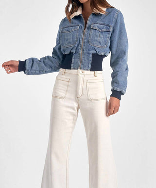Elan - DENIM JACKET FUR COLLAR