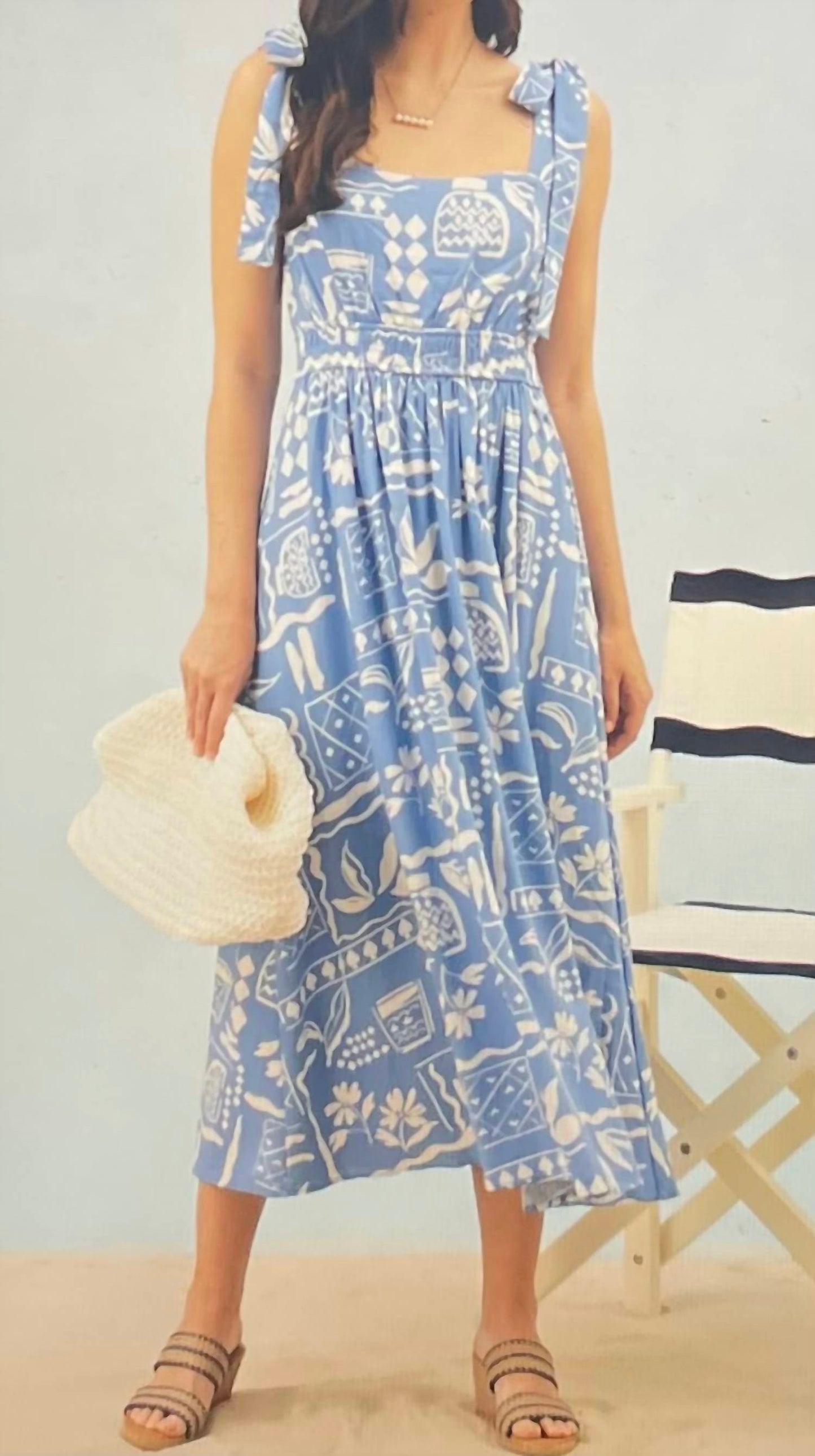 Blu Pepper - blue boho dress