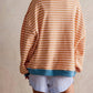 Free People - Striped Oversized Crewneck Sweatshirt