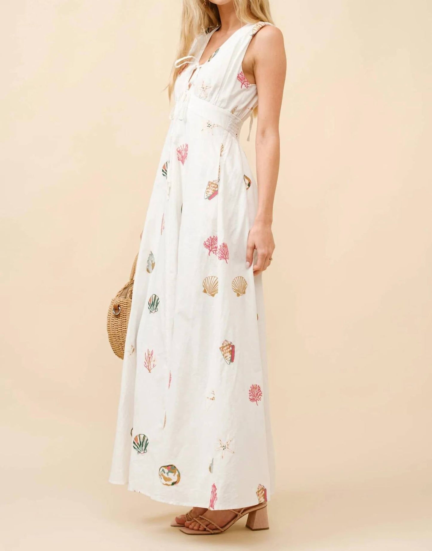 Blue B - Veronica Seashell Embroidered Maxi Dress