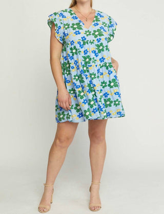 Entro - Floral Tiered Babydoll Dress - Plus