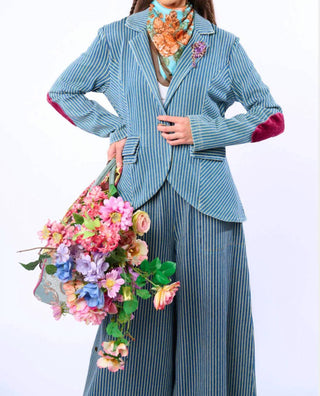 Aratta - Alaia Striped Denim Blazer