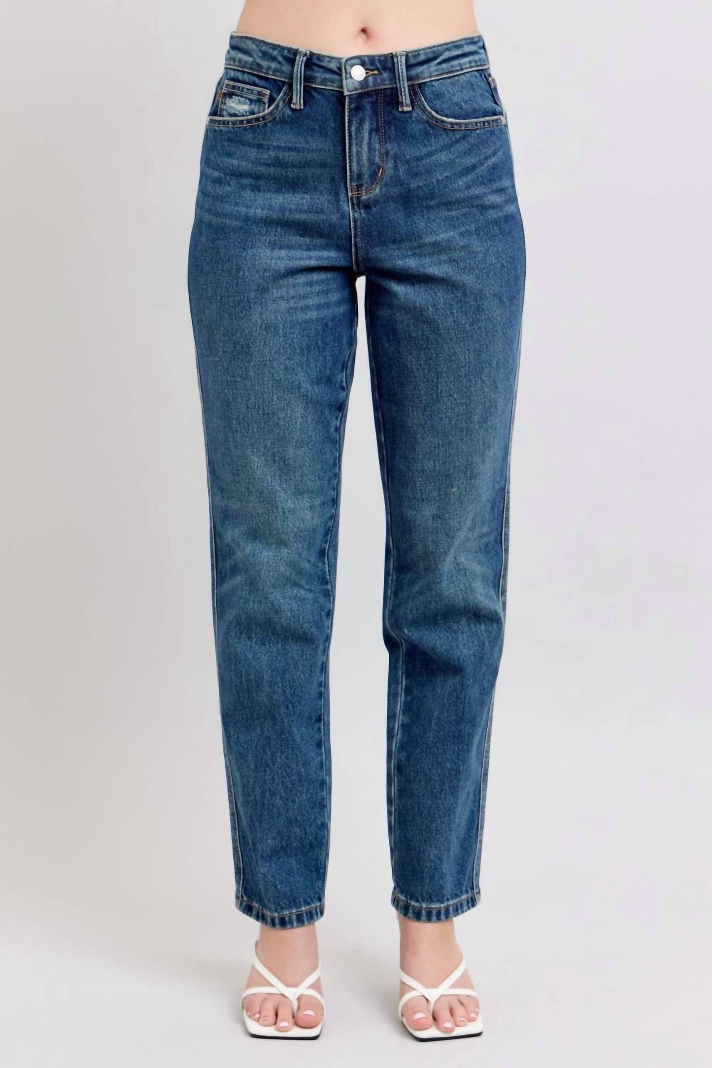 Judy Blue - High Waisted Rigid Magic Non-destroy Straight Jeans