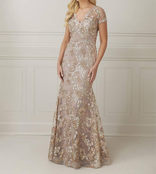 Christina Wu - Sequin Embroidery Long Dress