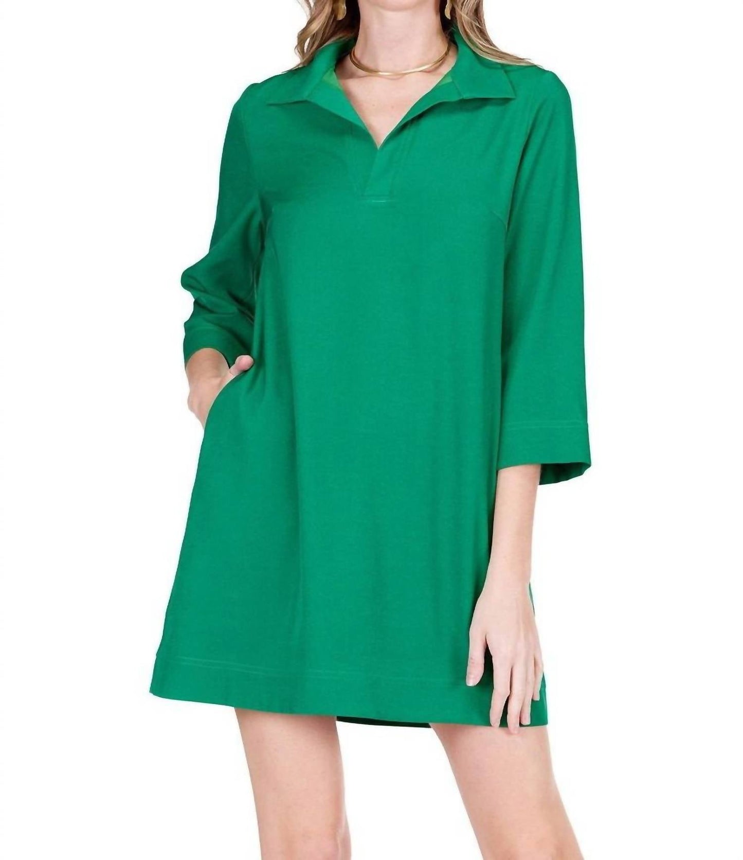 Jade - Placket Bell Sleeve Dress
