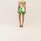 Cala De La Cruz - Print Button Down Strapless Top