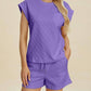 Double Take - Textured Top and Shorts Set