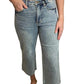 Judy Blue - Mid Rise Tummy Control Raw Hem Wide Crops