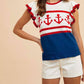 Anniewear - Women's The Anchors Away Summer Sweater Top