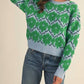 &Merci - Fuzzy Flower Crew Sweater
