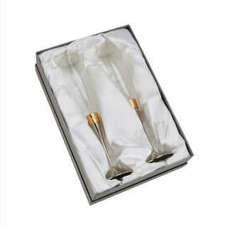Creative Gifts International - Hammered Band Champagne Flutes Set