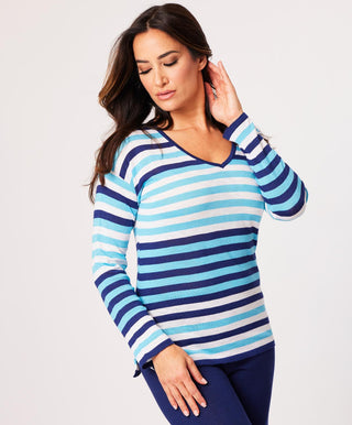 French Kyss - Color Block V-Neck Top