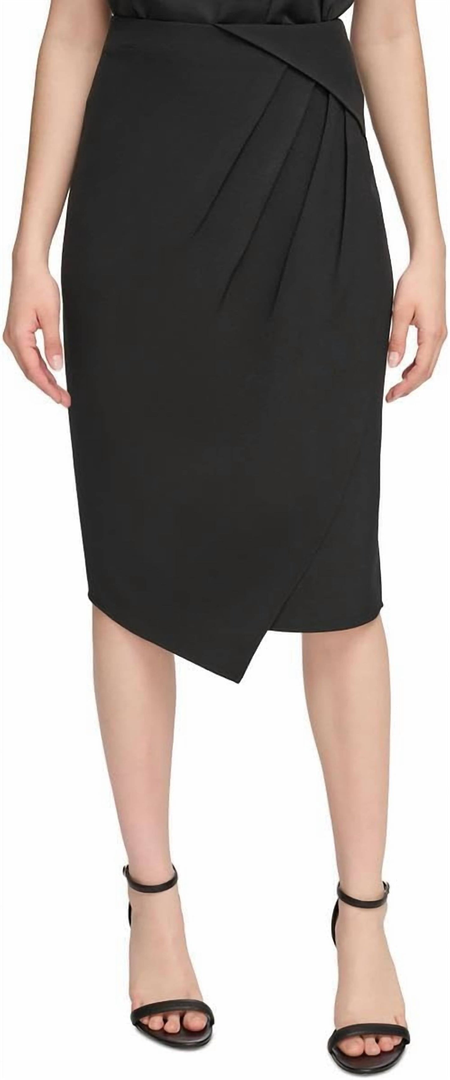 Calvin Klein - Pleated Knee Length Wrap Skirt