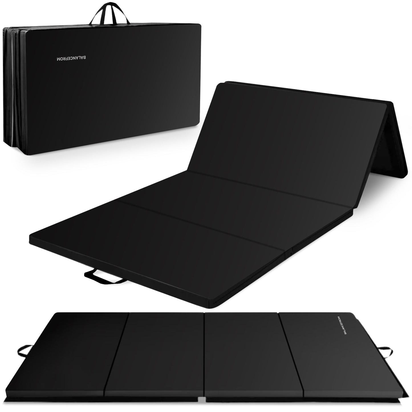BalanceFrom Fitness 120 x 48" All Purpose Folding Gymnastics Exercise Mat, Black