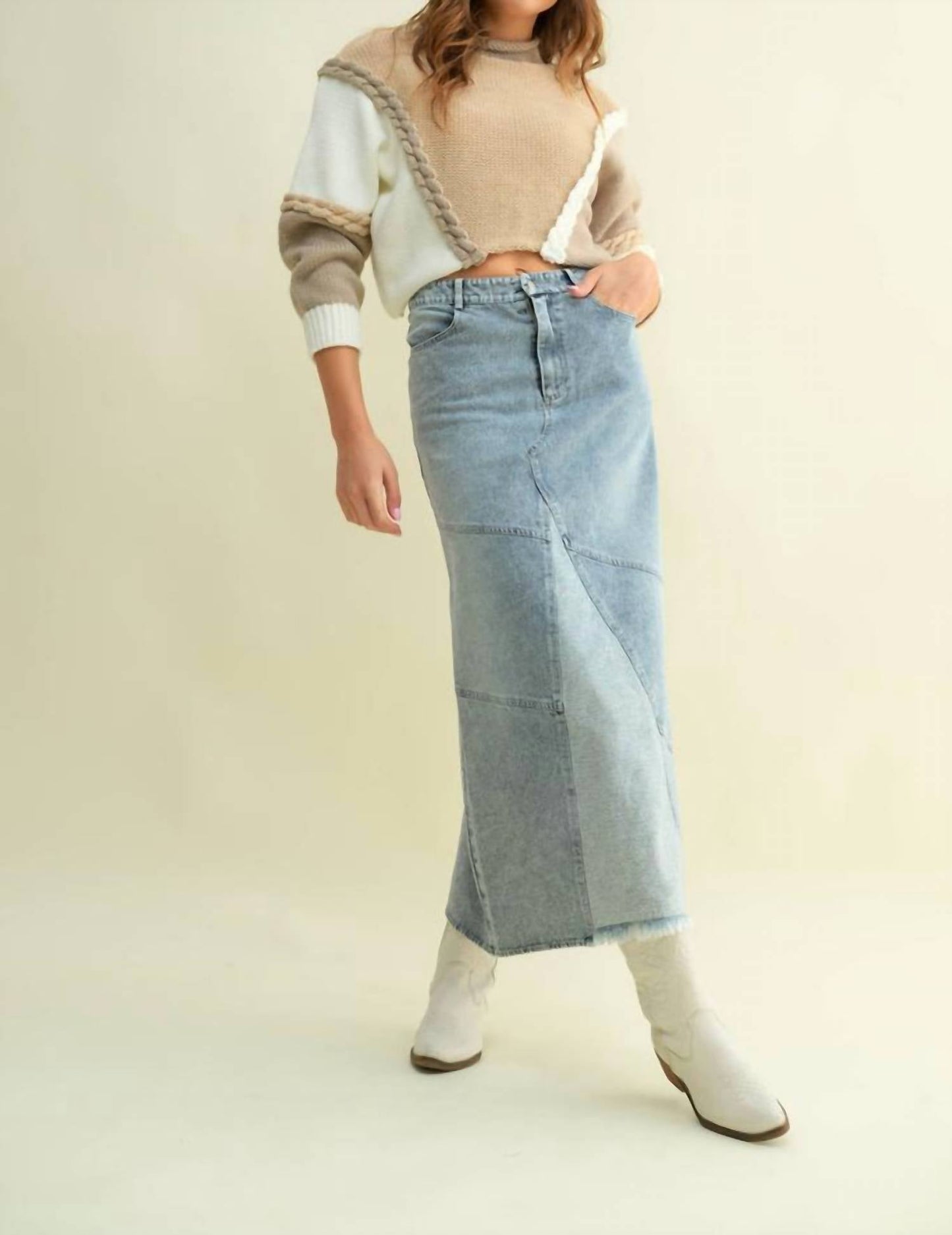 Cloud Ten - Two Tone Contrast Chain Sweater